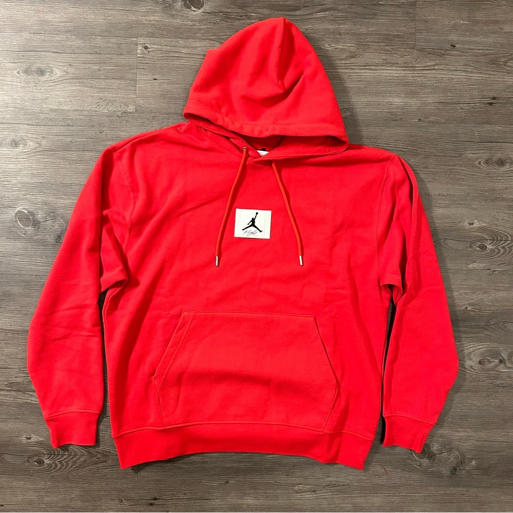 Nike Air Jordan Flight Essentials Fleece Pullover Hoodie Red Mens L DQ7338-612